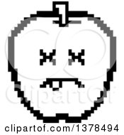 Clipart Of A Black And White Dead Apple In 8 Bit Style Royalty Free Vector Illustration