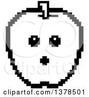 Poster, Art Print Of Black And White Surprised Apple In 8 Bit Style