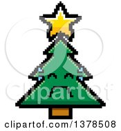 Clipart Of A Crying Christmas Tree Character In 8 Bit Style Royalty Free Vector Illustration