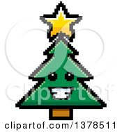 Clipart Of A Happy Christmas Tree Character In 8 Bit Style Royalty Free Vector Illustration by Cory Thoman