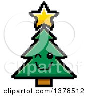 Clipart Of A Winking Christmas Tree Character In 8 Bit Style Royalty Free Vector Illustration