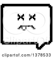 Clipart Of A Black And White Dead Speech Balloon Character In 8 Bit Style Royalty Free Vector Illustration