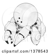 Clipart Of A Cartoon Crab Like Robot Royalty Free Illustration