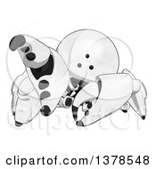 Clipart Of A Cartoon Crab Like Robot Grabbing Royalty Free Illustration