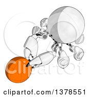 Poster, Art Print Of Cartoon Crab Like Robot Holding A Ball