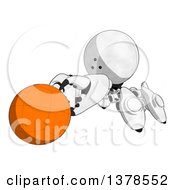 Clipart Of A Cartoon Crab Like Robot Holding A Ball Royalty Free Illustration
