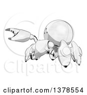 Clipart Of A Cartoon Crab Like Robot Pointing Royalty Free Illustration by Leo Blanchette