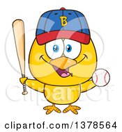Poster, Art Print Of Yellow Chick With Baseball Gear