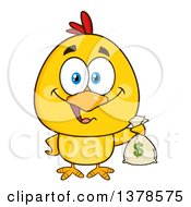Poster, Art Print Of Yellow Rich Chick Holding A Money Bag