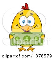 Poster, Art Print Of Yellow Rich Chick Holding Cash