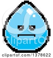 Poster, Art Print Of Serious Water Drop Character In 8 Bit Style