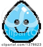 Poster, Art Print Of Happy Water Drop Character In 8 Bit Style