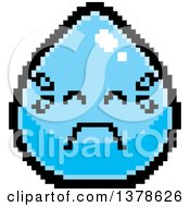 Poster, Art Print Of Crying Water Drop Character In 8 Bit Style