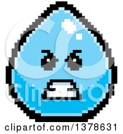 Poster, Art Print Of Mad Water Drop Character In 8 Bit Style