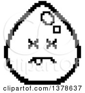 Poster, Art Print Of Black And White Dead Water Drop Character In 8 Bit Style