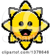 Poster, Art Print Of Happy Sun Character In 8 Bit Style