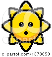 Poster, Art Print Of Surprised Sun Character In 8 Bit Style