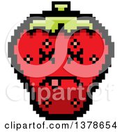 Poster, Art Print Of Dead Strawberry Character In 8 Bit Style