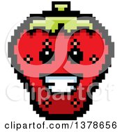 Clipart Of A Happy Strawberry Character In 8 Bit Style Royalty Free Vector Illustration