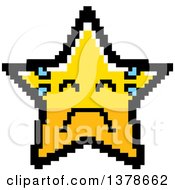 Poster, Art Print Of Crying Star Character In 8 Bit Style