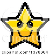 Poster, Art Print Of Grinning Evil Star Character In 8 Bit Style