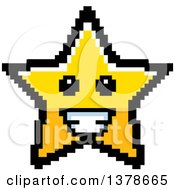 Clipart Of A Happy Star Character In 8 Bit Style Royalty Free Vector Illustration