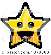 Poster, Art Print Of Happy Star Character In 8 Bit Style