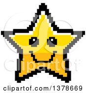 Clipart Of A Happy Star Character In 8 Bit Style Royalty Free Vector Illustration