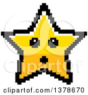 Clipart Of A Surprised Star Character In 8 Bit Style Royalty Free Vector Illustration
