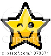 Clipart Of A Winking Star Character In 8 Bit Style Royalty Free Vector Illustration