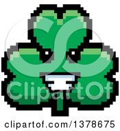 Clipart Of A Happy Clover Shamrock Character In 8 Bit Style Royalty Free Vector Illustration