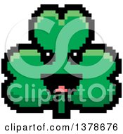 Poster, Art Print Of Happy Clover Shamrock Character In 8 Bit Style