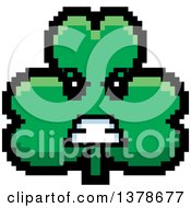 Poster, Art Print Of Mad Clover Shamrock Character In 8 Bit Style