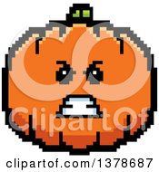 Clipart Of A Mad Pumpkin Character In 8 Bit Style Royalty Free Vector Illustration