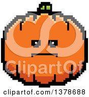 Poster, Art Print Of Serious Pumpkin Character In 8 Bit Style