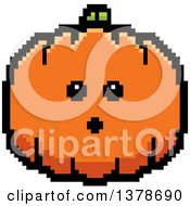 Poster, Art Print Of Surprised Pumpkin Character In 8 Bit Style