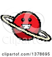 Clipart Of A Happy Planet Character In 8 Bit Style Royalty Free Vector Illustration