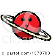 Poster, Art Print Of Surprised Planet Character In 8 Bit Style