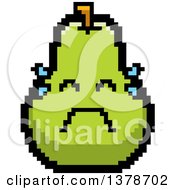Clipart Of A Crying Pear Character In 8 Bit Style Royalty Free Vector Illustration
