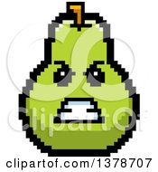 Clipart Of A Mad Pear Character In 8 Bit Style Royalty Free Vector Illustration