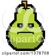 Clipart Of A Serious Pear Character In 8 Bit Style Royalty Free Vector Illustration