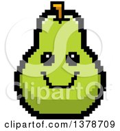 Clipart Of A Happy Pear Character In 8 Bit Style Royalty Free Vector Illustration