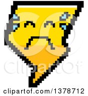 Clipart Of A Crying Lightning Bolt Character In 8 Bit Style Royalty Free Vector Illustration