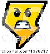 Clipart Of A Mad Lightning Bolt Character In 8 Bit Style Royalty Free Vector Illustration by Cory Thoman