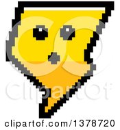 Poster, Art Print Of Surprised Lightning Bolt Character In 8 Bit Style