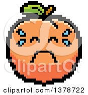 Clipart Of A Crying Peach Character In 8 Bit Style Royalty Free Vector Illustration