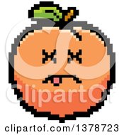 Clipart Of A Dead Peach Character In 8 Bit Style Royalty Free Vector Illustration