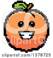 Clipart Of A Happy Peach Character In 8 Bit Style Royalty Free Vector Illustration
