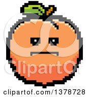 Clipart Of A Serious Peach Character In 8 Bit Style Royalty Free Vector Illustration by Cory Thoman