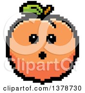 Clipart Of A Surprised Peach Character In 8 Bit Style Royalty Free Vector Illustration